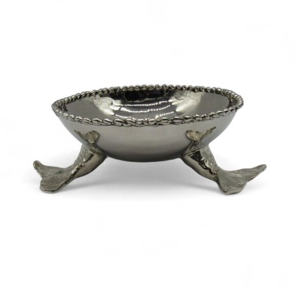 MICHAEL ARAM Mermaid Bowl Oceanic Collection Nickelplate Stainless Steel Decorat - Picture 1 of 10